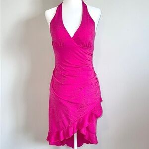 Y2K Vintage Mariposa Sexy Shimmer Halter Dress